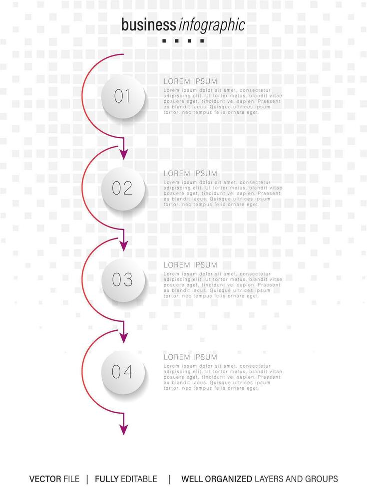 Infographic arrows with step up options. Vector template in flat design style