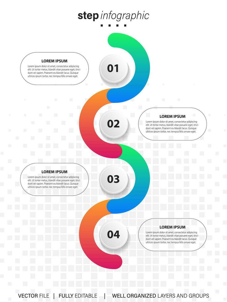 infografia diseño plantilla, negocio concepto con 4 4 pasos o opciones, lata ser usado para flujo de trabajo disposición, diagrama, anual informe, web diseño.creativo bandera, etiqueta vector. vector