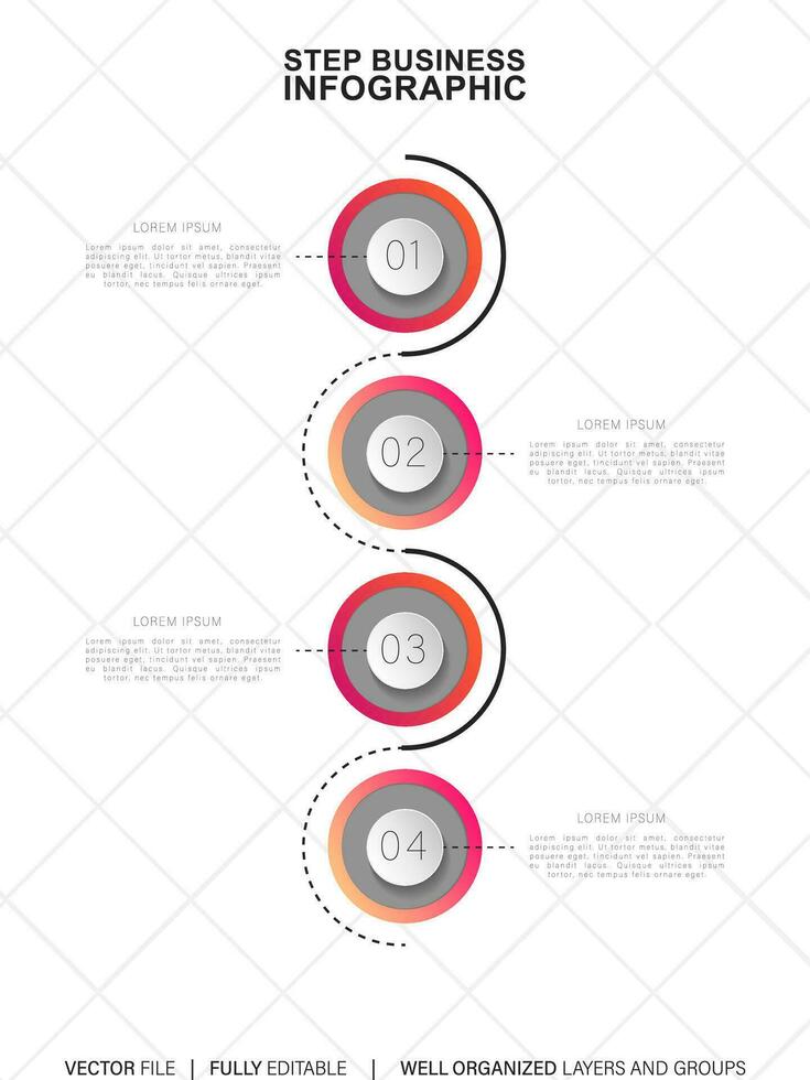 Steps business data visualization timeline process infographic template design with icons vector