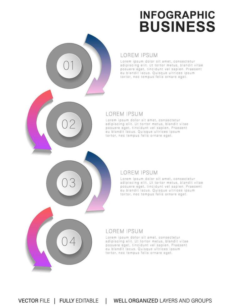 Steps business data visualization timeline process infographic template design with icons vector