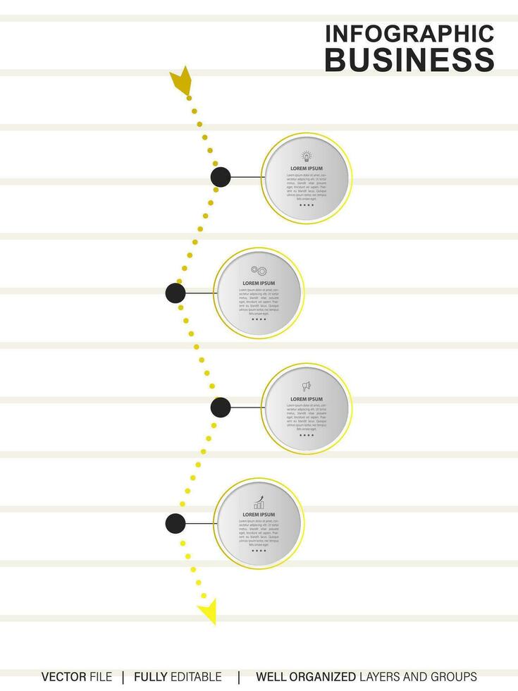 Steps business data visualization timeline process infographic template design with icons vector