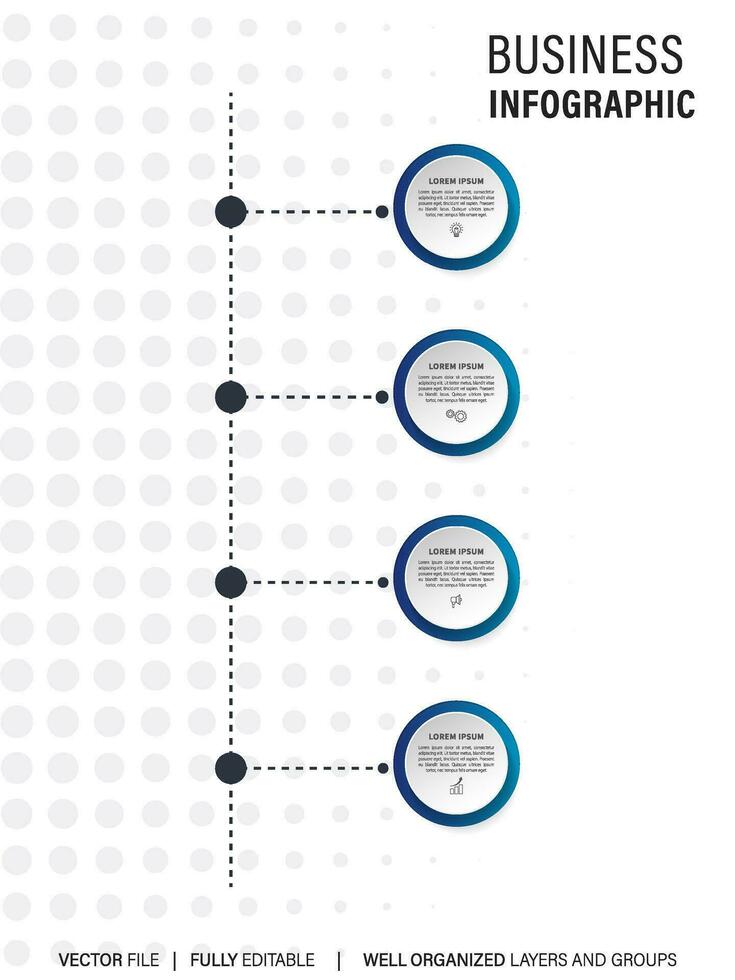 vistoso infografía geometría pasos. moderno 4 4 pasos infografía diseño presentación. naranja, azul, púrpura, y verde color opciones vector