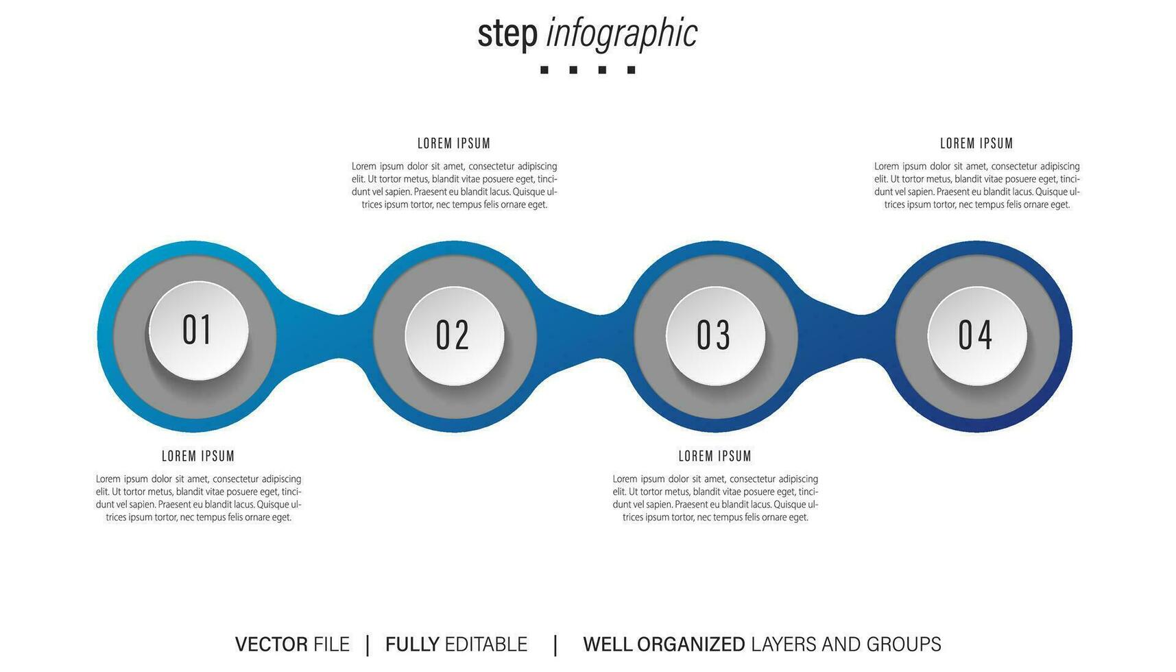 Timeline infographic design with 4 options or steps. Infographics for business concept. Can be used for presentations workflow layout, banner, process, diagram, flow chart, info graph, annual report. vector