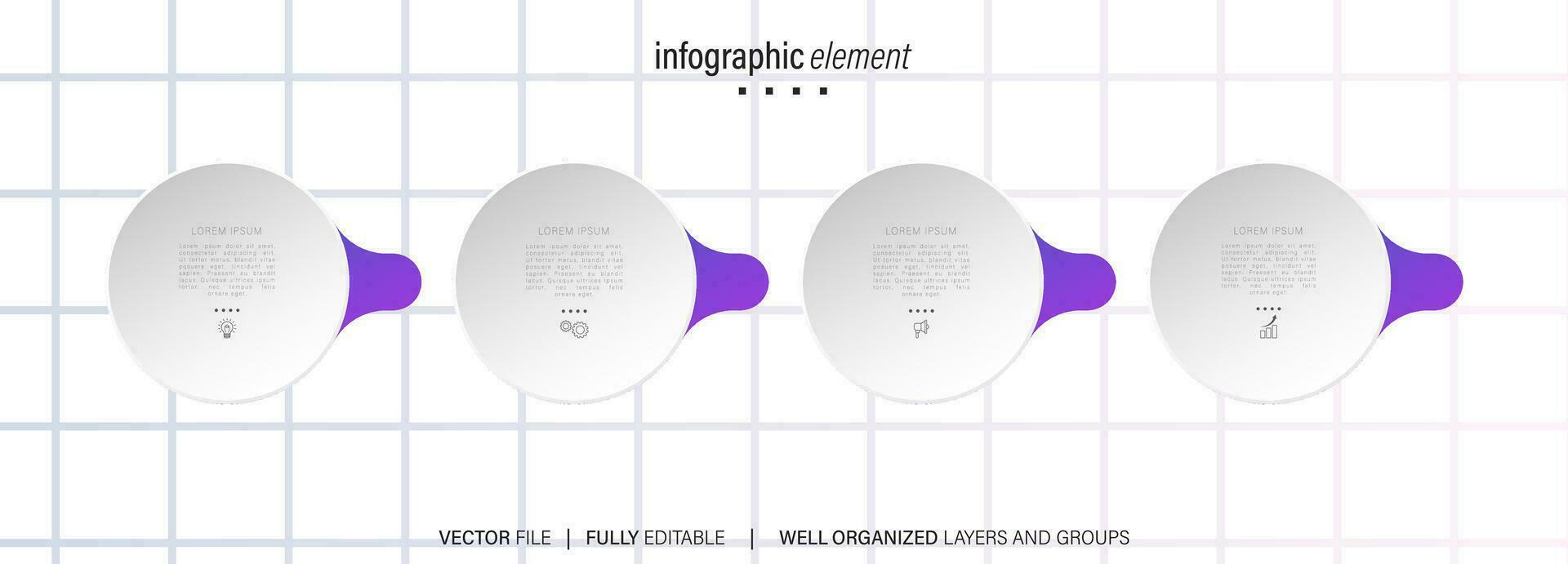 Business infographic template. Thin line design label with icon and 4 options, steps or processes. vector