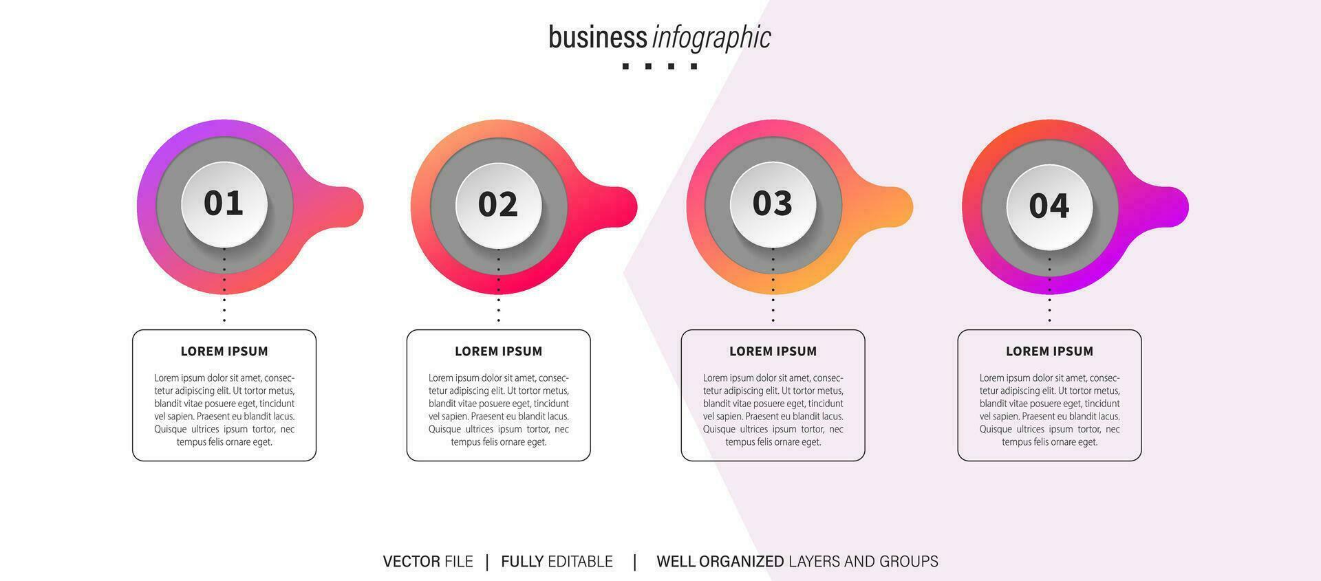 Elements infographic idea circle colorful with 4 step vector