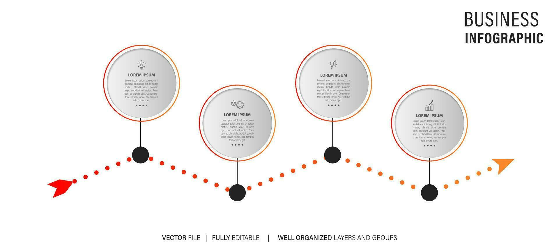 New product development infographic chart design template. Editable infochart with icons. Instructional graphics with 4 step sequence. Visual data presentation. vector