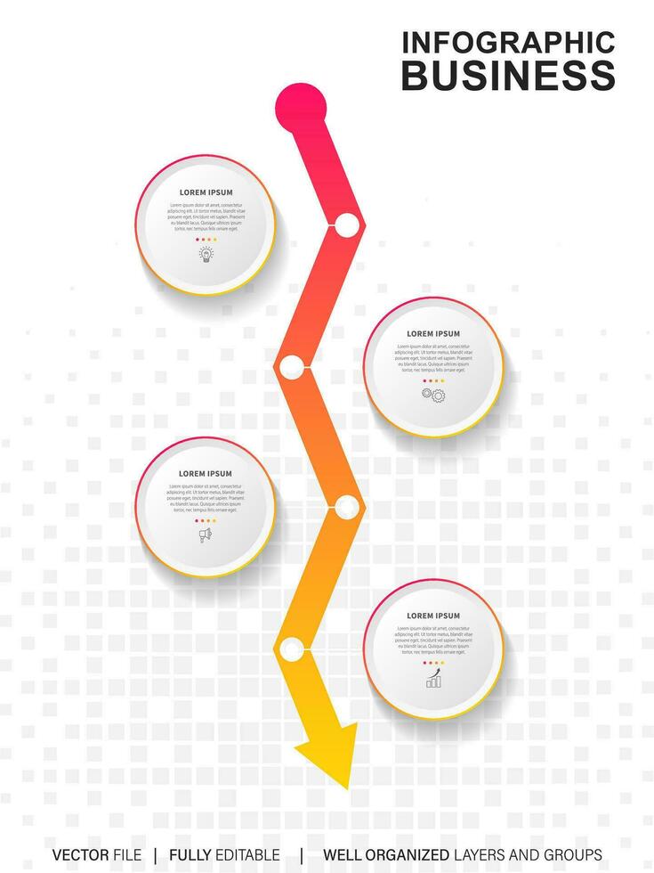 Infographic template for business. 4 Steps Modern Timeline diagram with road journey concept, presentation vector infographic.