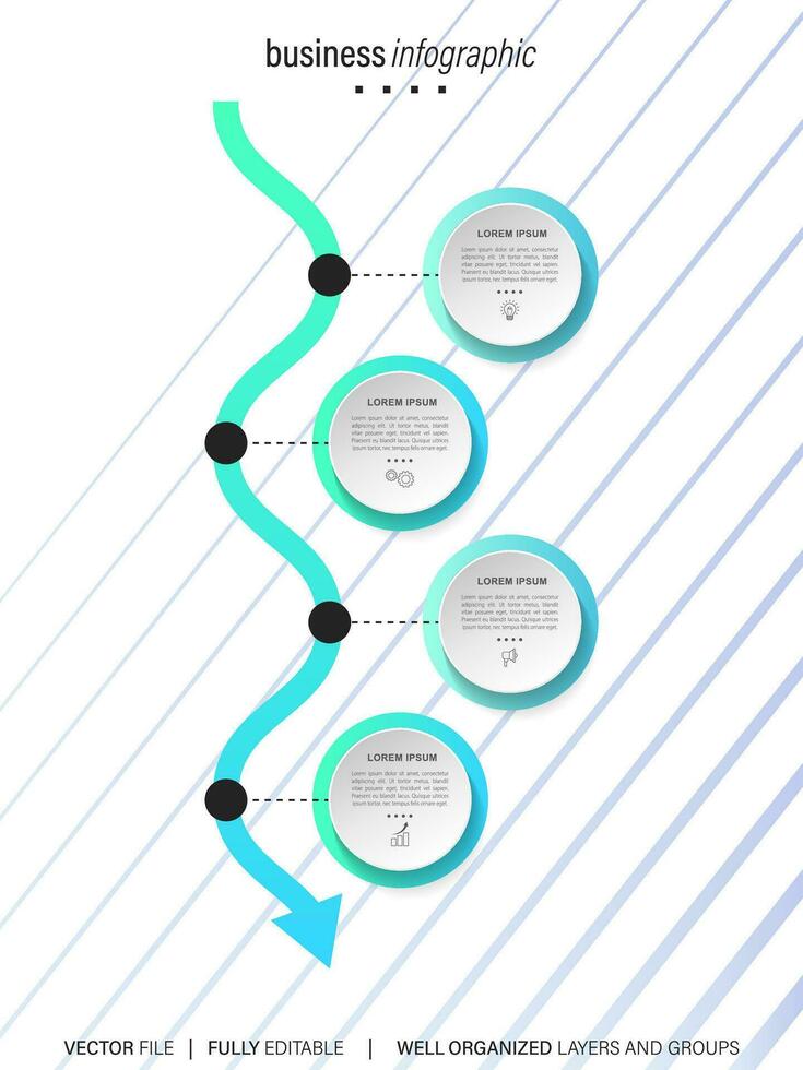 Creative concept for infographic with 4 steps, options, parts or processes. Business data visualization. vector