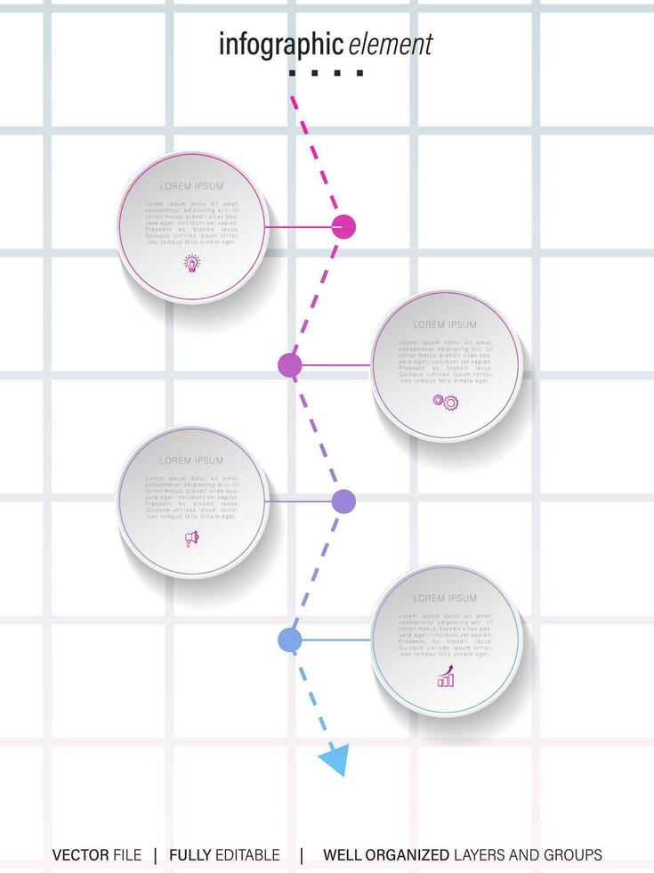 Infographic template for business. 4 Steps Modern Timeline diagram with road journey concept, presentation vector infographic.