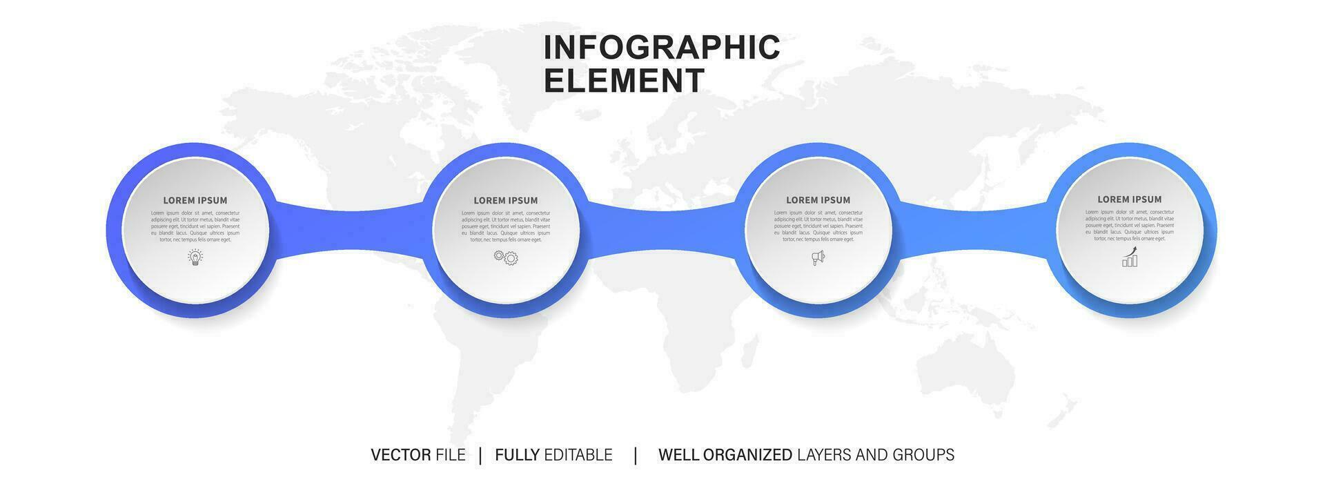 infografía modelo con 4 4 pasos o opciones vector