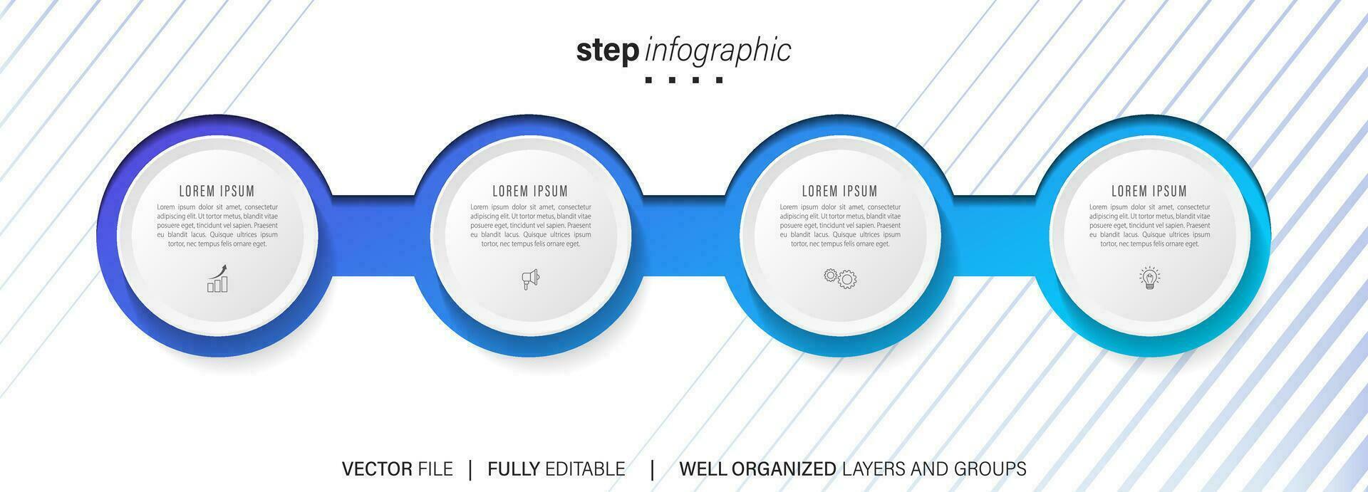 Steps business data visualization timeline process infographic template design with icons vector