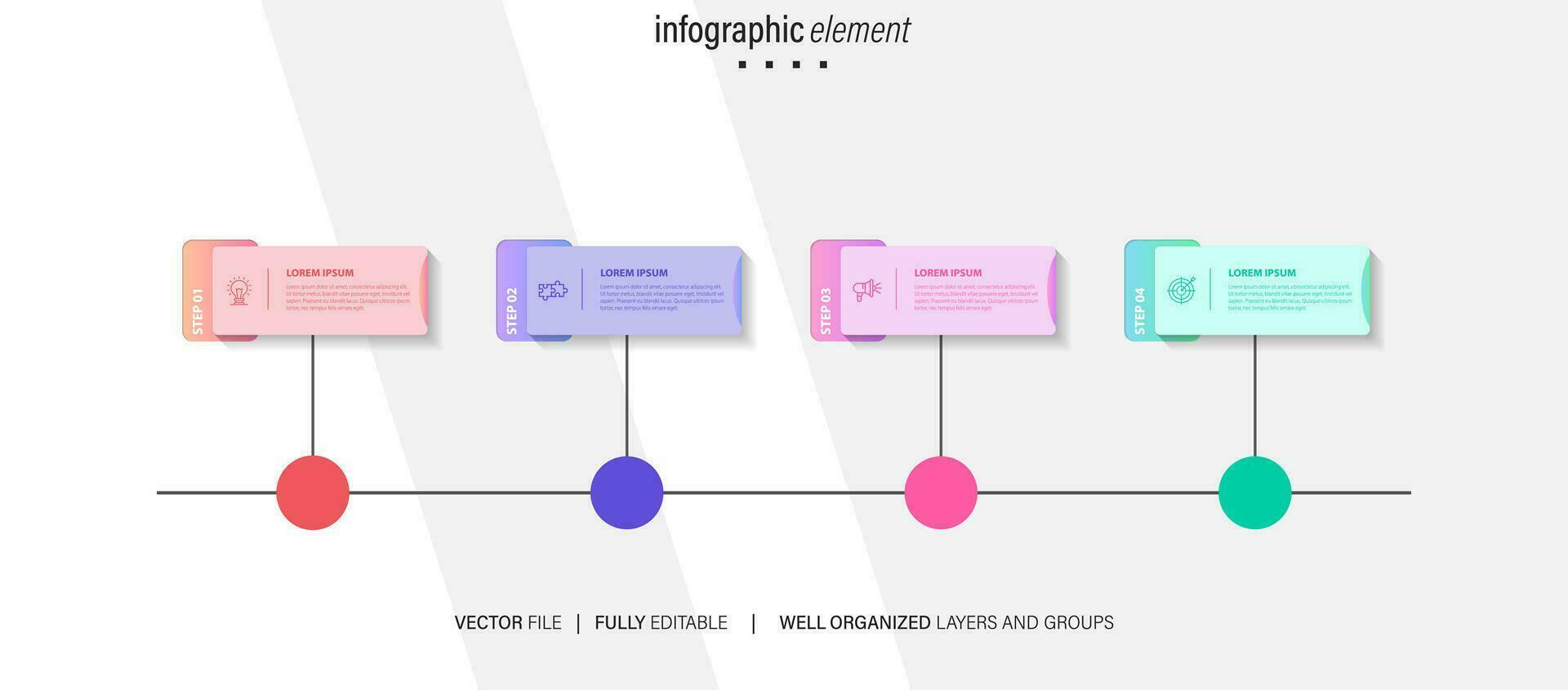 visualización de datos comerciales. diagrama del proceso. elementos abstractos de gráfico, diagrama con pasos, opciones, partes o procesos. plantilla de negocio vectorial para presentación. concepto creativo para infografía. vector