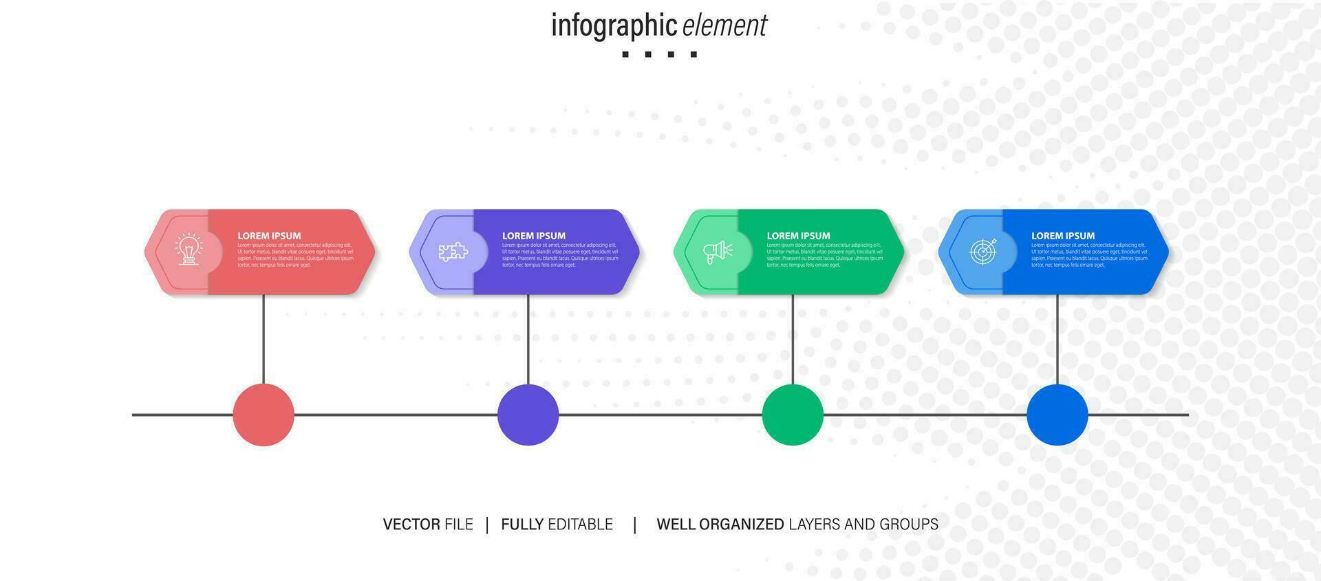 Line step infographic. 4 options workflow diagram, number infograph, process steps chart with line icons. Information vector concept. Illustration of step information chart and infographic