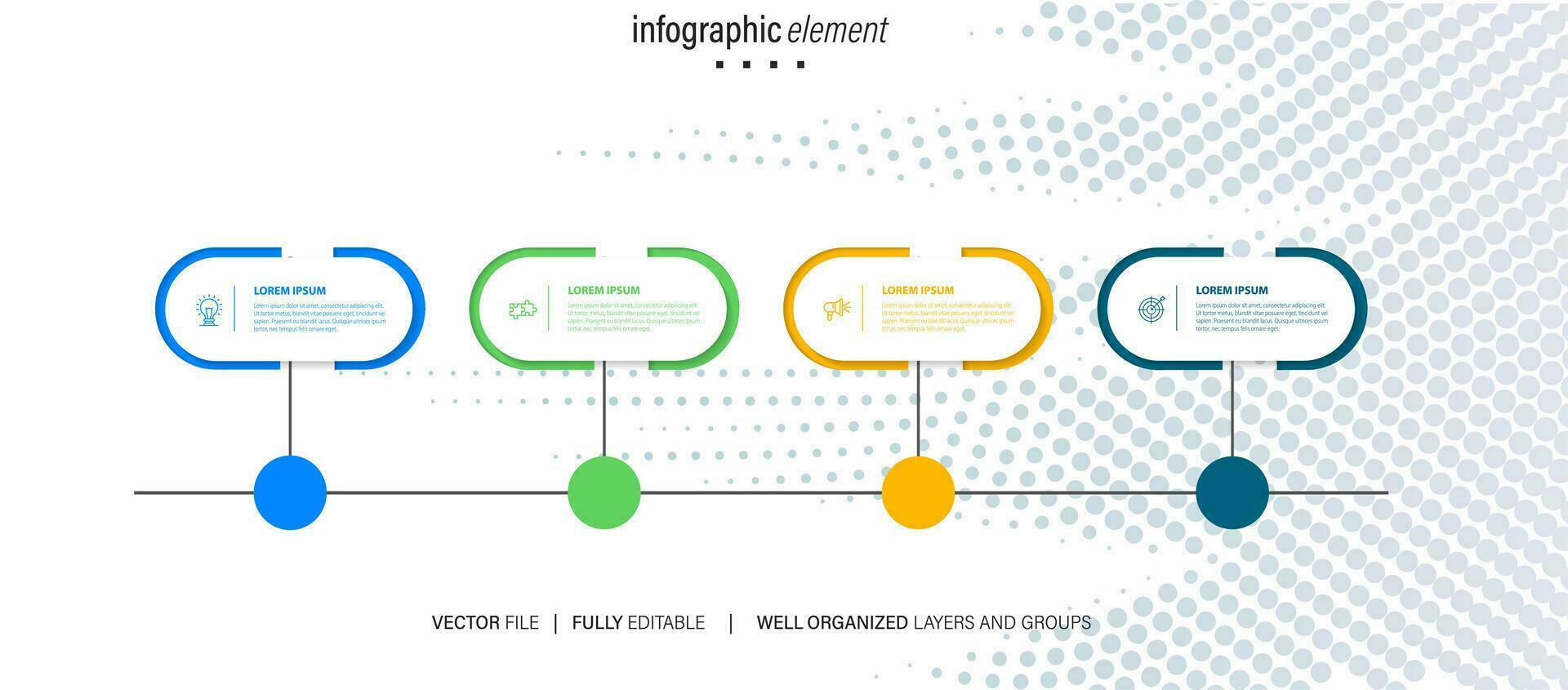 Vector infographic label template with icons. 4 options or steps. Infographics for business concept. Can be used for info graphics, flow charts, presentations, web sites, banners, printed materials.