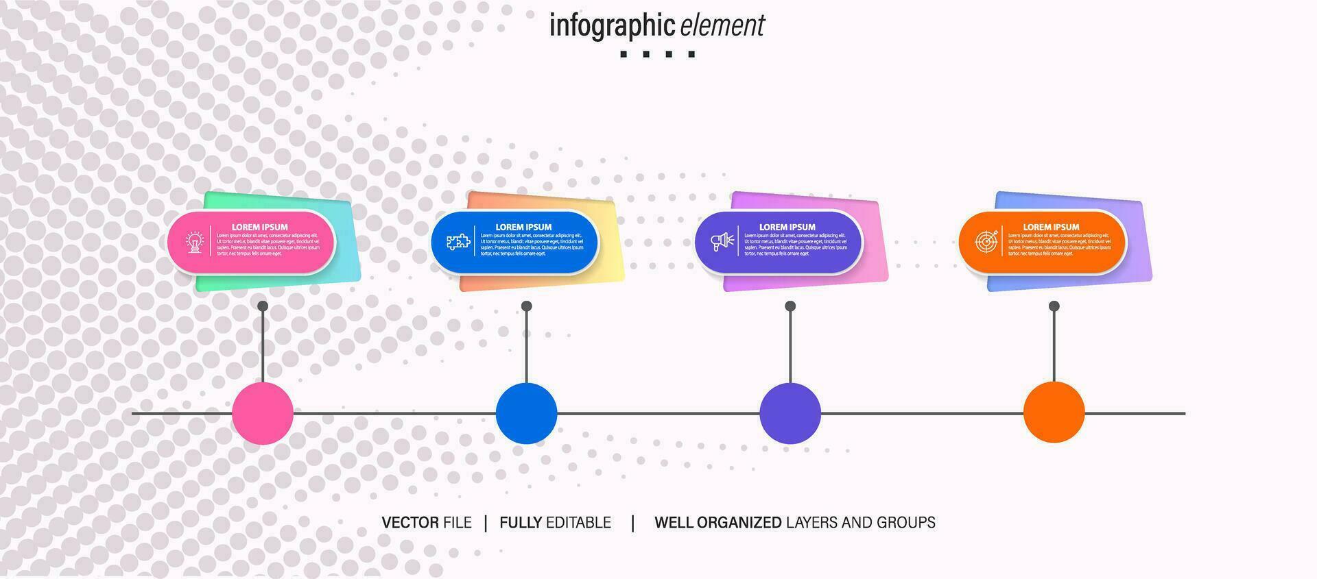 Vector infographic label template with icons. 4 options or steps. Infographics for business concept. Can be used for info graphics, flow charts, presentations, web sites, banners, printed materials.