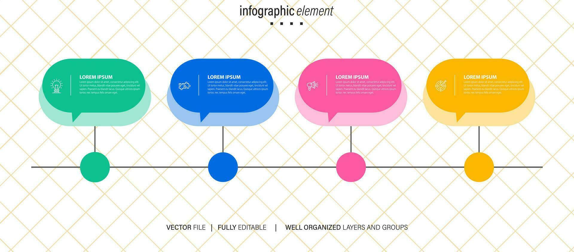 Modern 3D infographic template with 4 steps. Business circle template with options for brochure, diagram, workflow, timeline, web design. Vector EPS 10