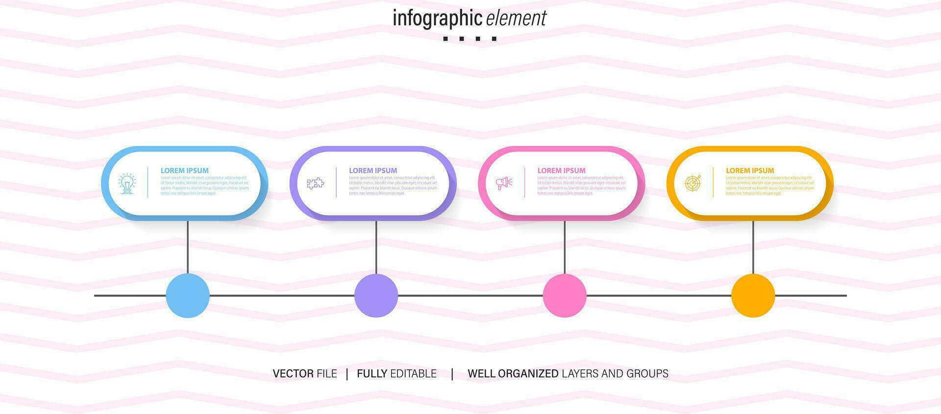 Modern 3D infographic template with 4 steps. Business circle template with options for brochure, diagram, workflow, timeline, web design. Vector EPS 10
