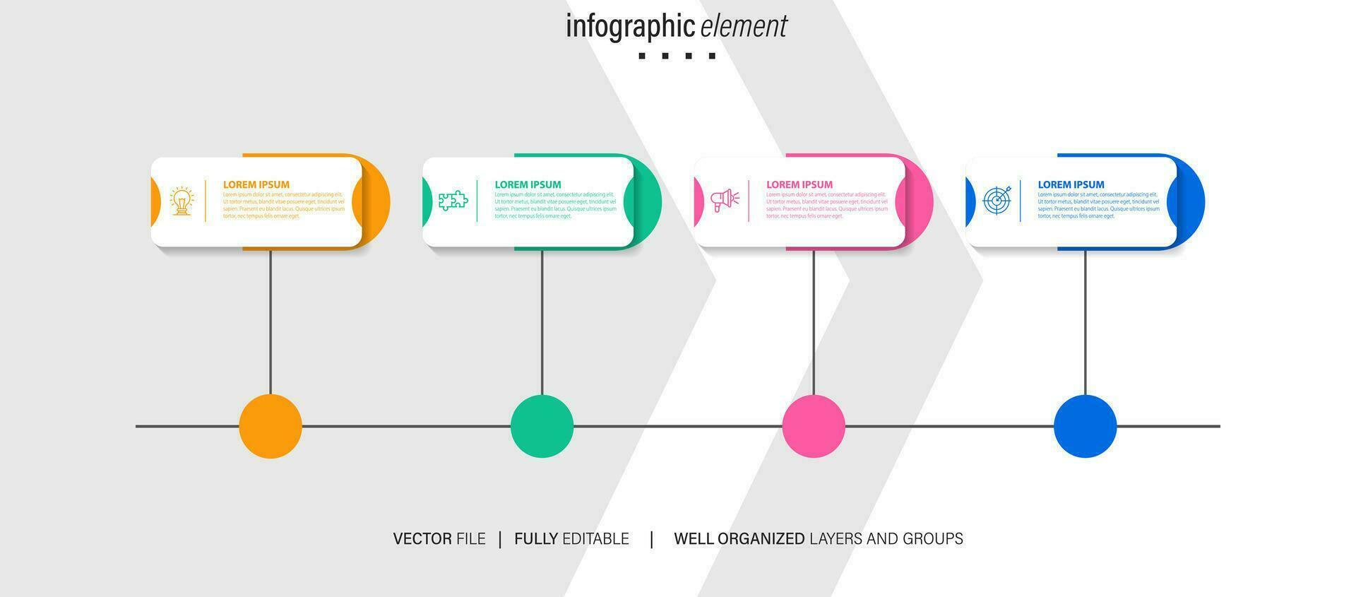 Line step infographic. 4 options workflow diagram, number infograph, process steps chart with line icons. Information vector concept. Illustration of step information chart and infographic