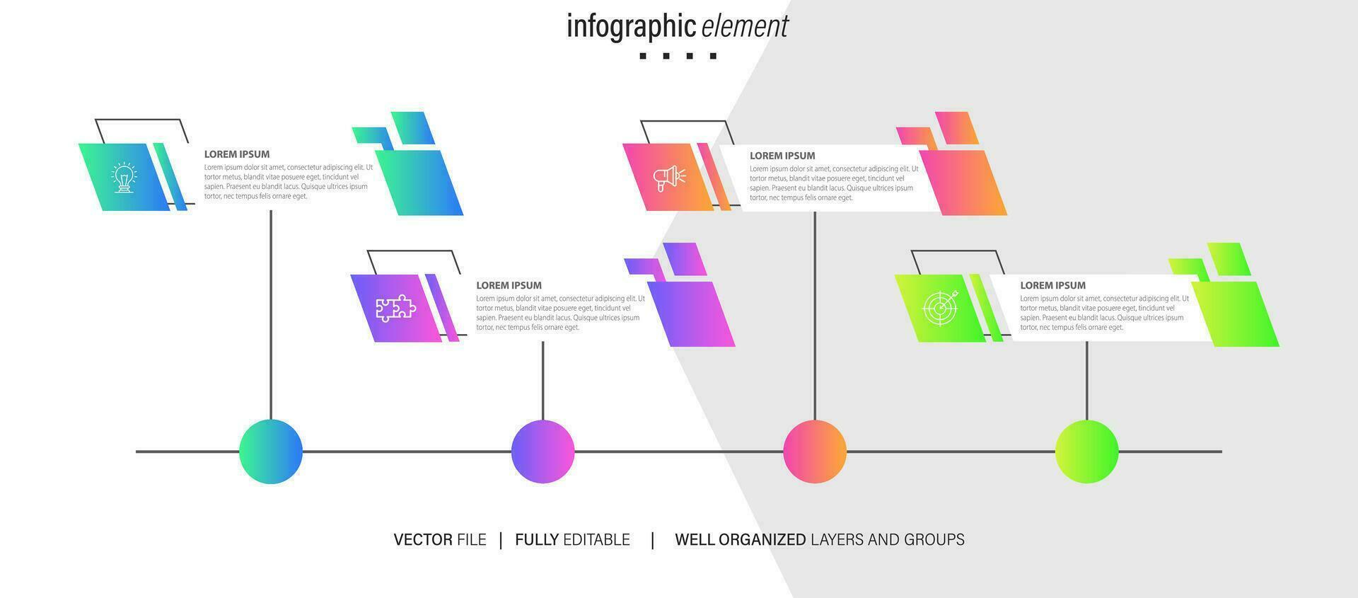 Vector infographic label template with icons. 4 options or steps. Infographics for business concept. Can be used for info graphics, flow charts, presentations, web sites, banners, printed materials.