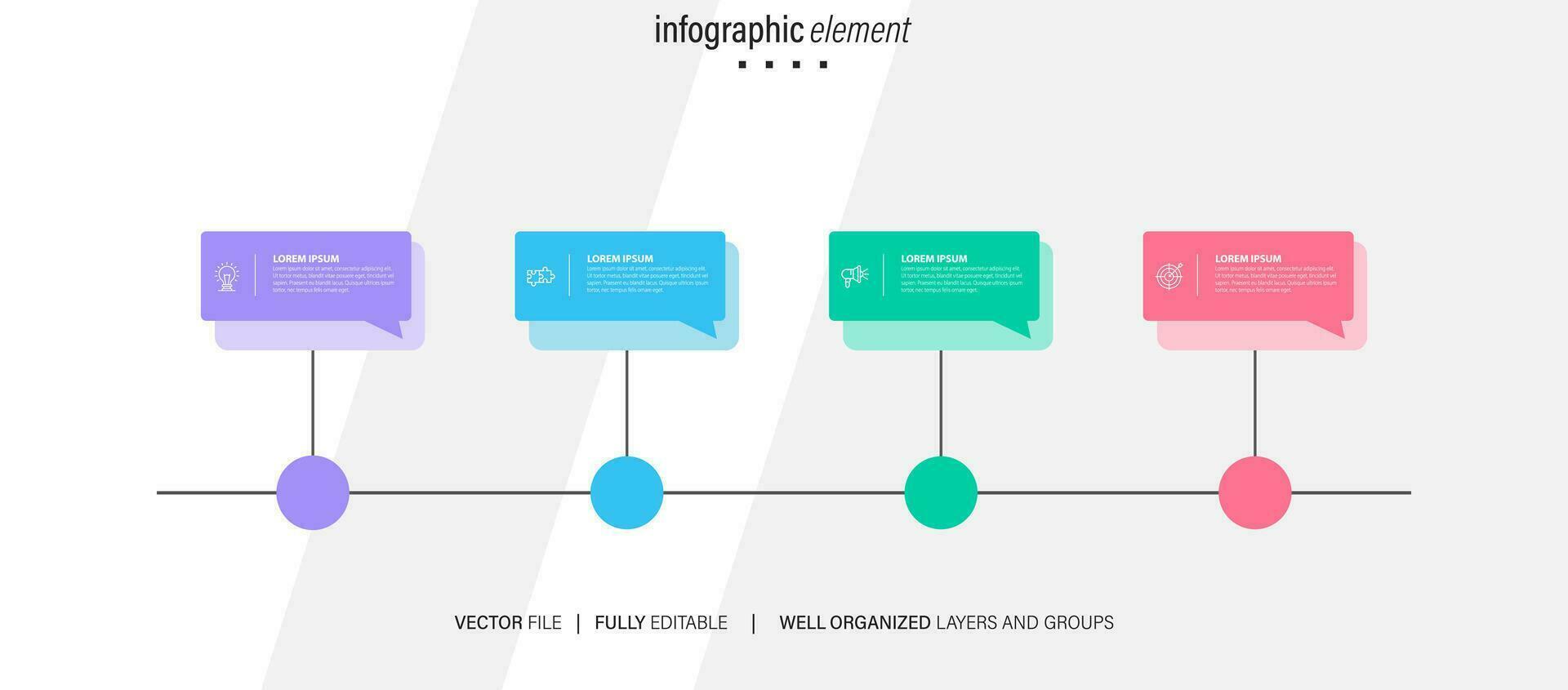 Business Infographic with note paper design vector. vector