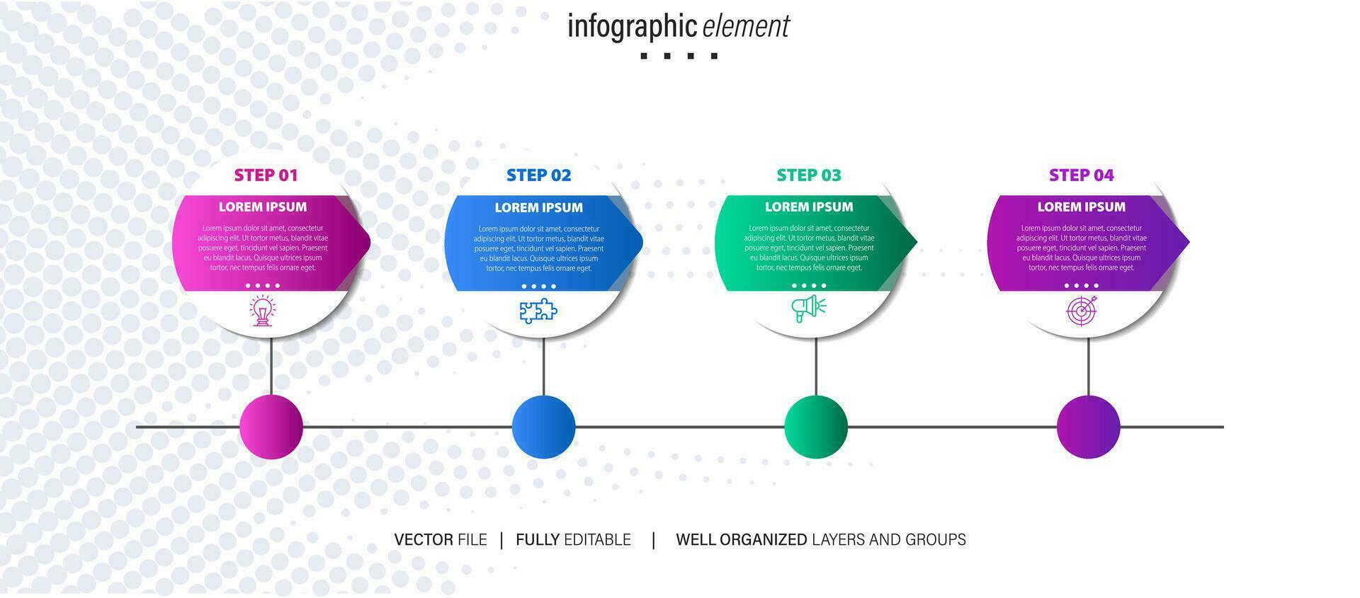 Best infographic templates. Presentation slides set. Circle diagrams, timelines, light bulb, puzzle brain head, brush stroke banners. Medicine, education, ecology, business infographics. vector