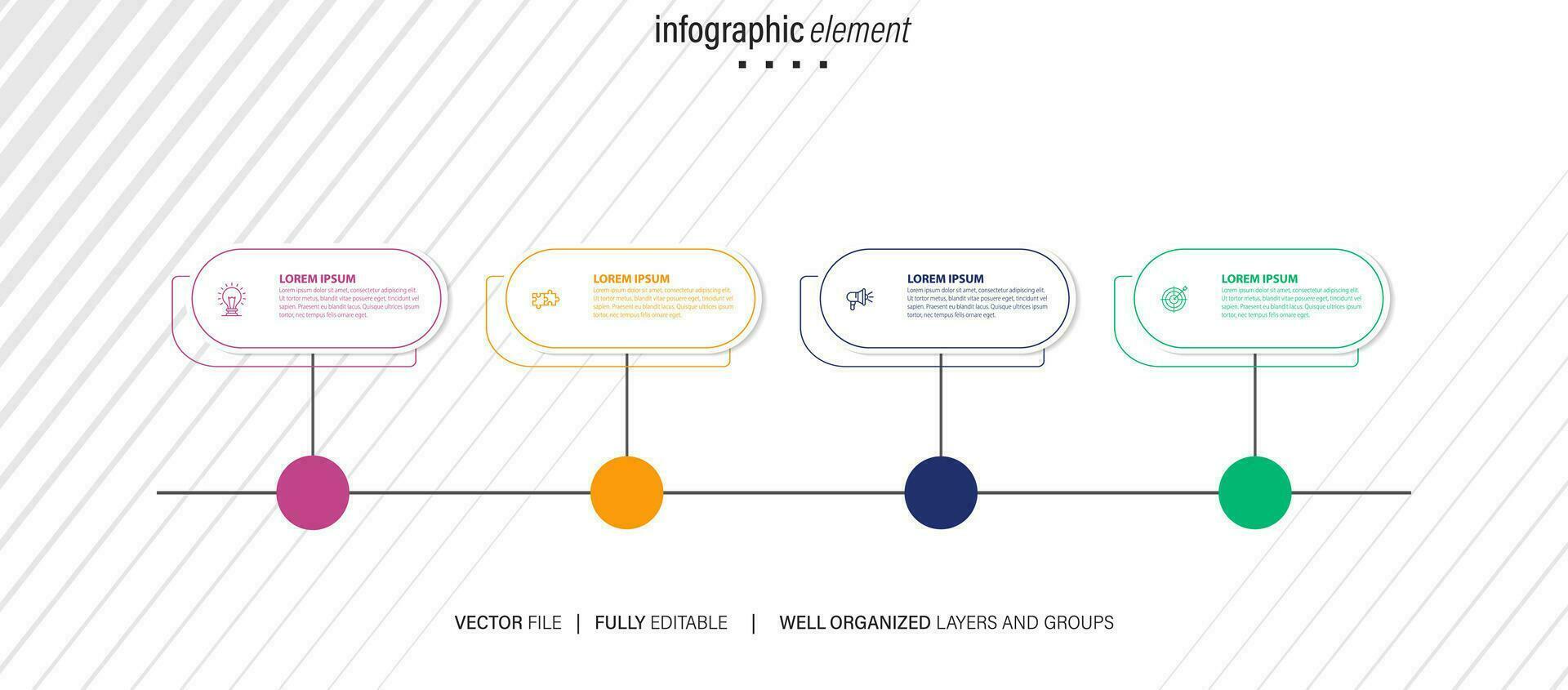 infografía diseño modelo. cronograma concepto con 4 4 pasos vector