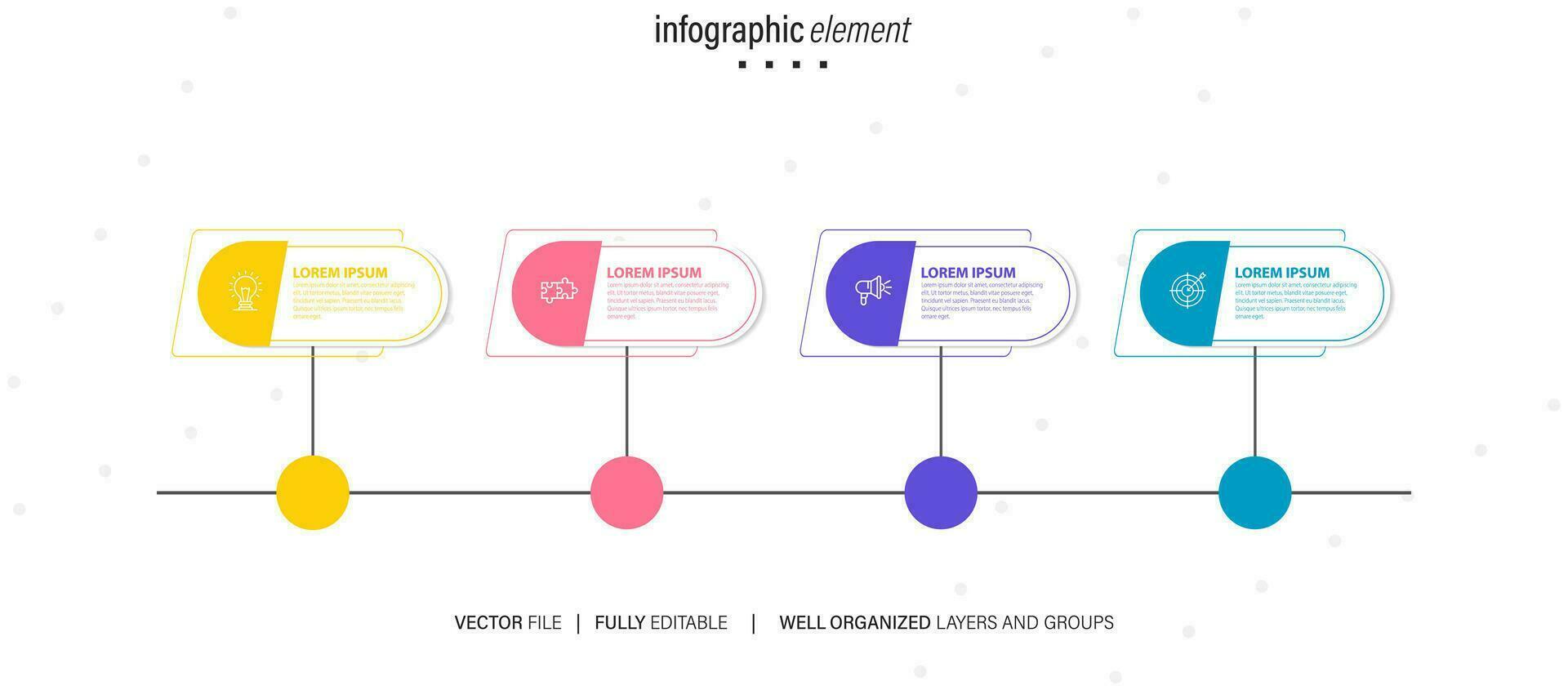 Infographic design template. Timeline concept with 4 steps vector