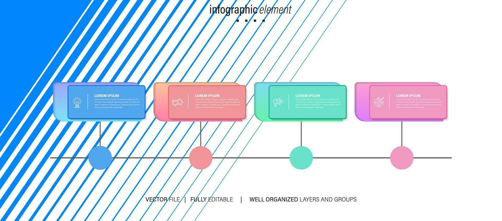 Infographics design vector and business icons with 4 options.
