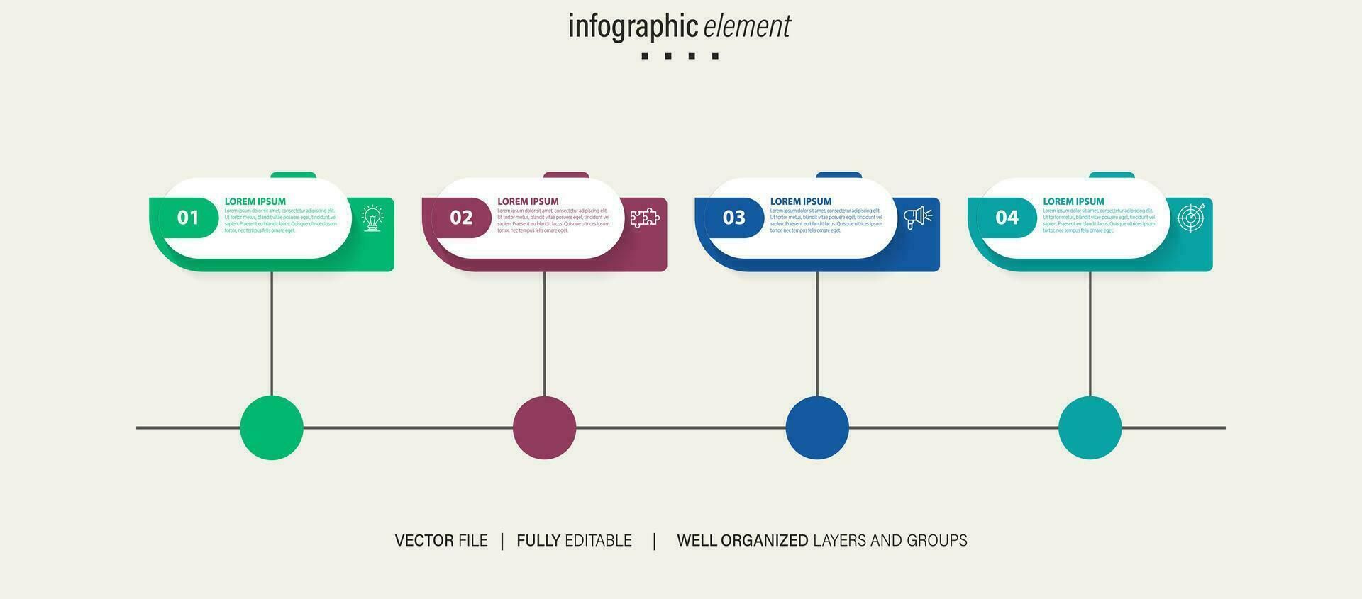 cuatro texto caja infografía elementos. negocio modelo para presentación. vector concepto con 4 4 opciones o pasos.