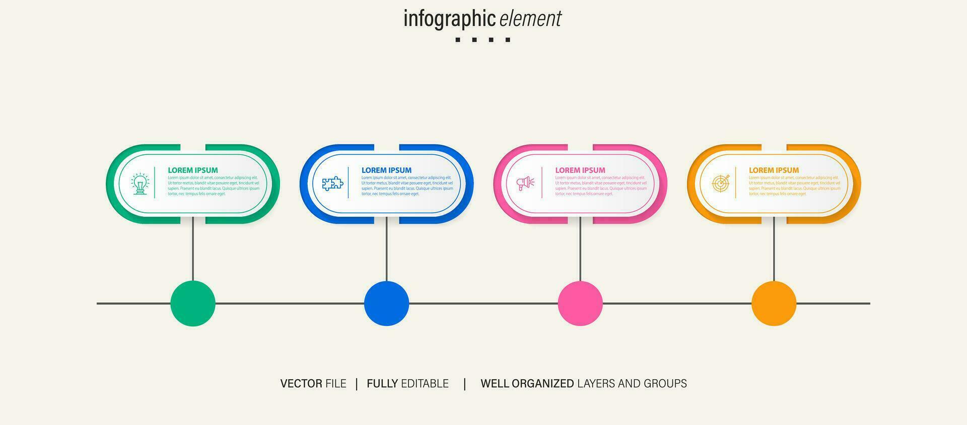 Creative concept for infographic with 4 steps, options, parts or processes. Business data visualization vector
