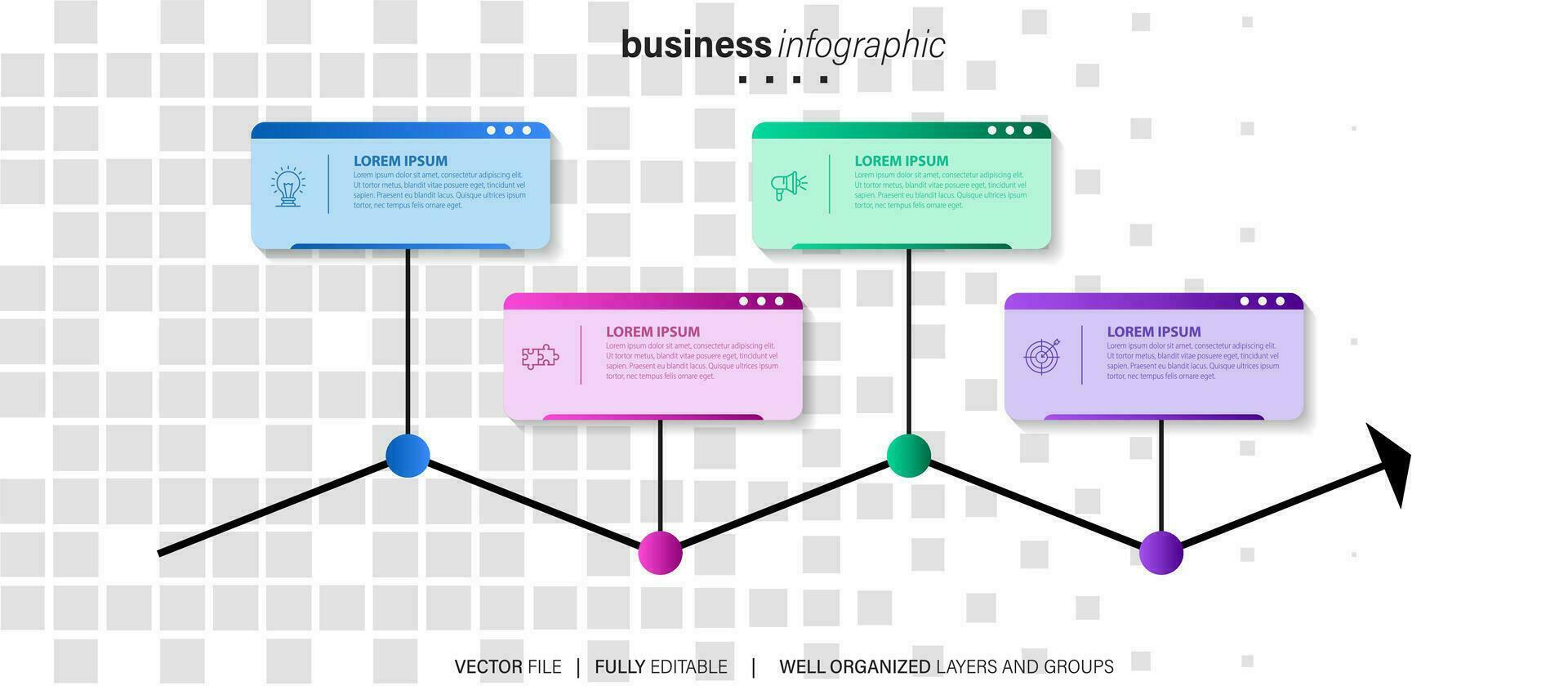 Vector infographics timeline design template with 3D paper label, integrated circles background. Timeline infographic design vector and marketing icons.