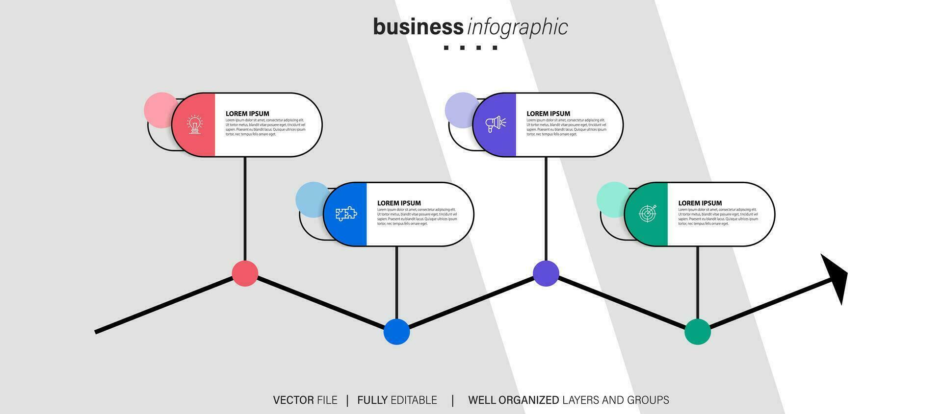 Collection of colorful infographic can be used for workflow layout, diagram, number options, web design. Infographic business concept with options, parts, steps or processes. Vector Eps 10