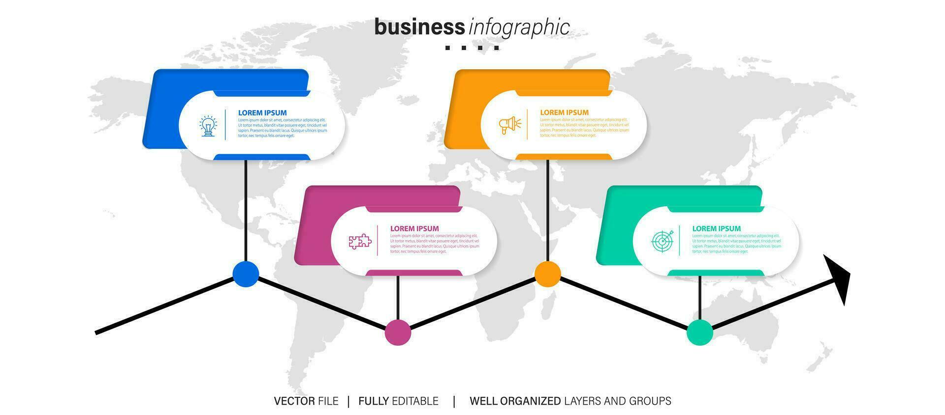 Vector of infographic round templates