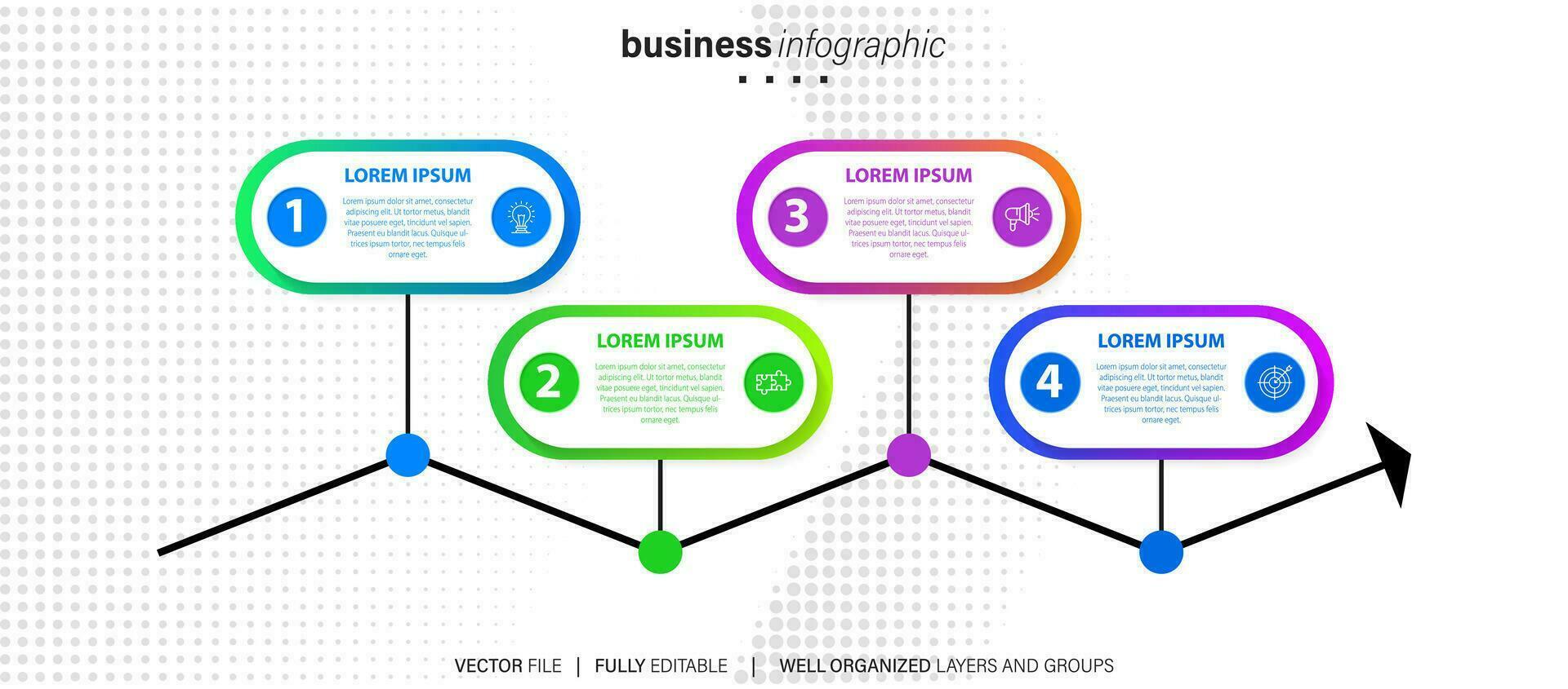 Infographic design template. Timeline concept with 4 steps vector