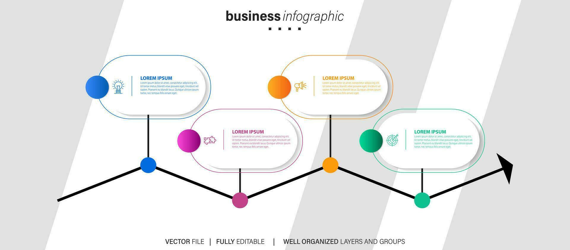 Infographic design template. Timeline concept with 4 steps vector