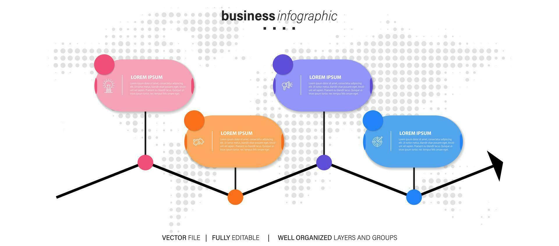 Infographic design template. Timeline concept with 4 steps vector