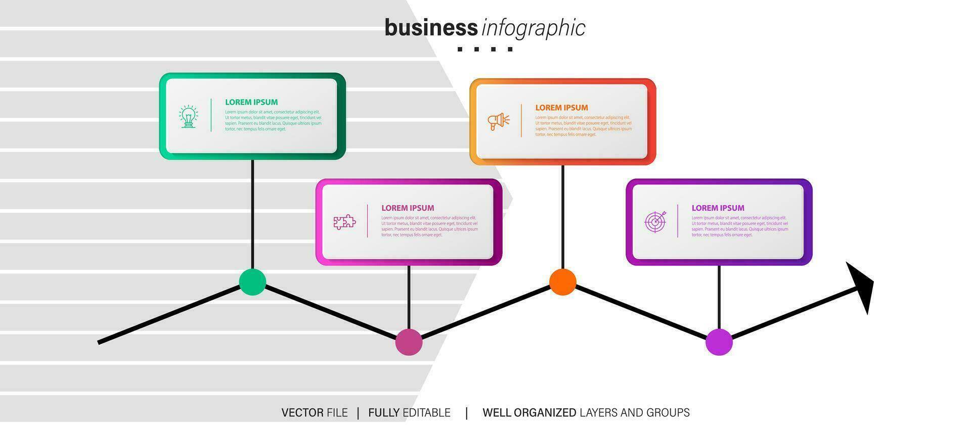 Infographic design template. Timeline concept with 4 steps vector