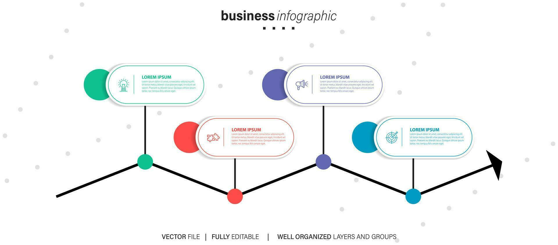 infografia diseño vector y negocio íconos con 4 4 opciones