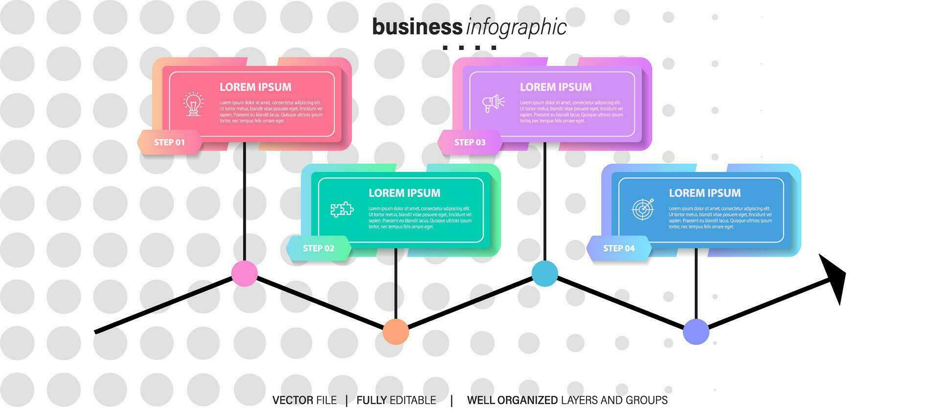 Infographics design vector and business icons with 4 options.