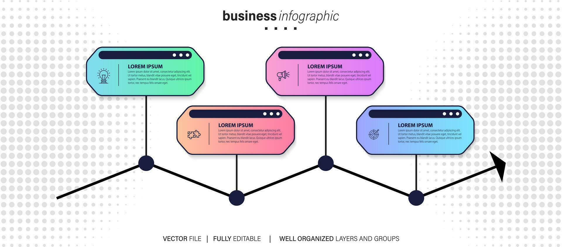 Business information display Process chart Abstract element of the diagram diagram with step, option, section or process Vector business template for presentation Creative concept for infographic