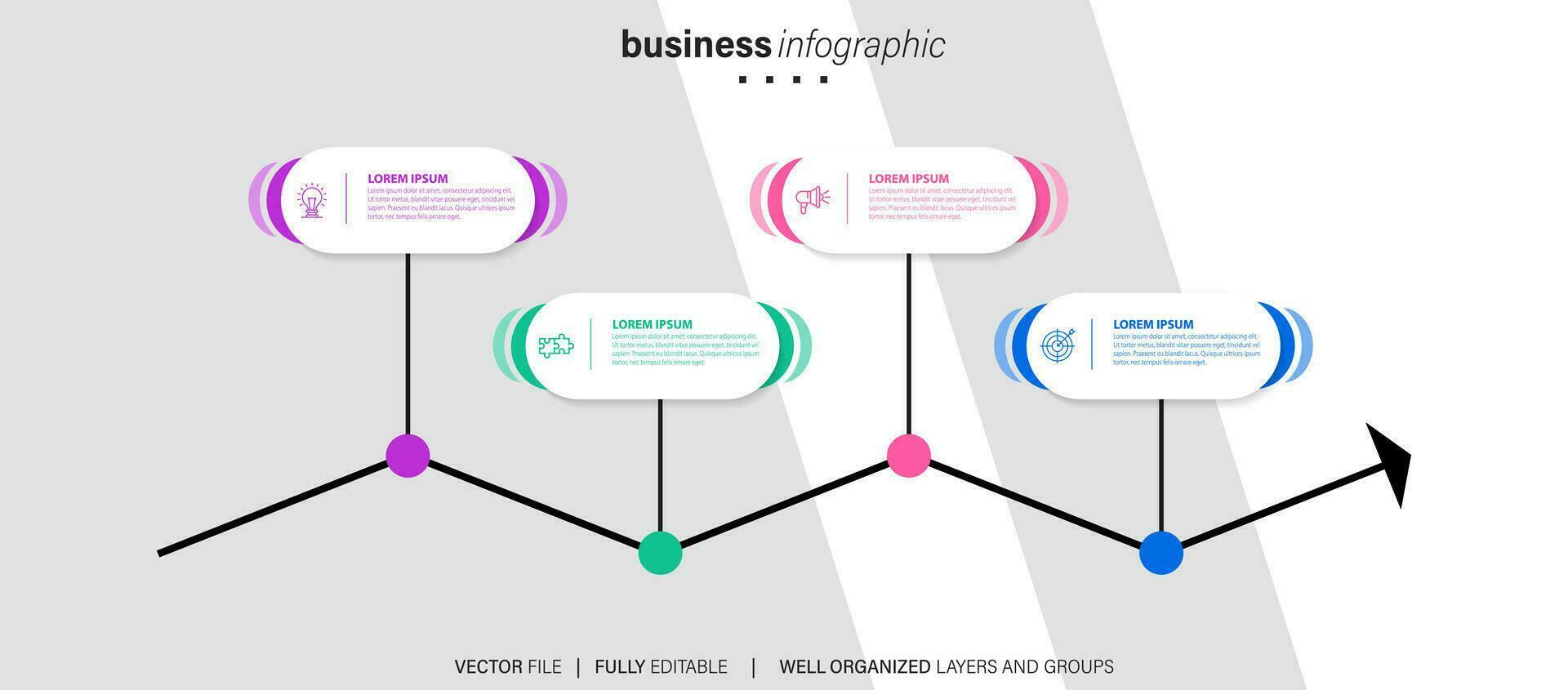 Set of infographics elements in modern flat business style vector