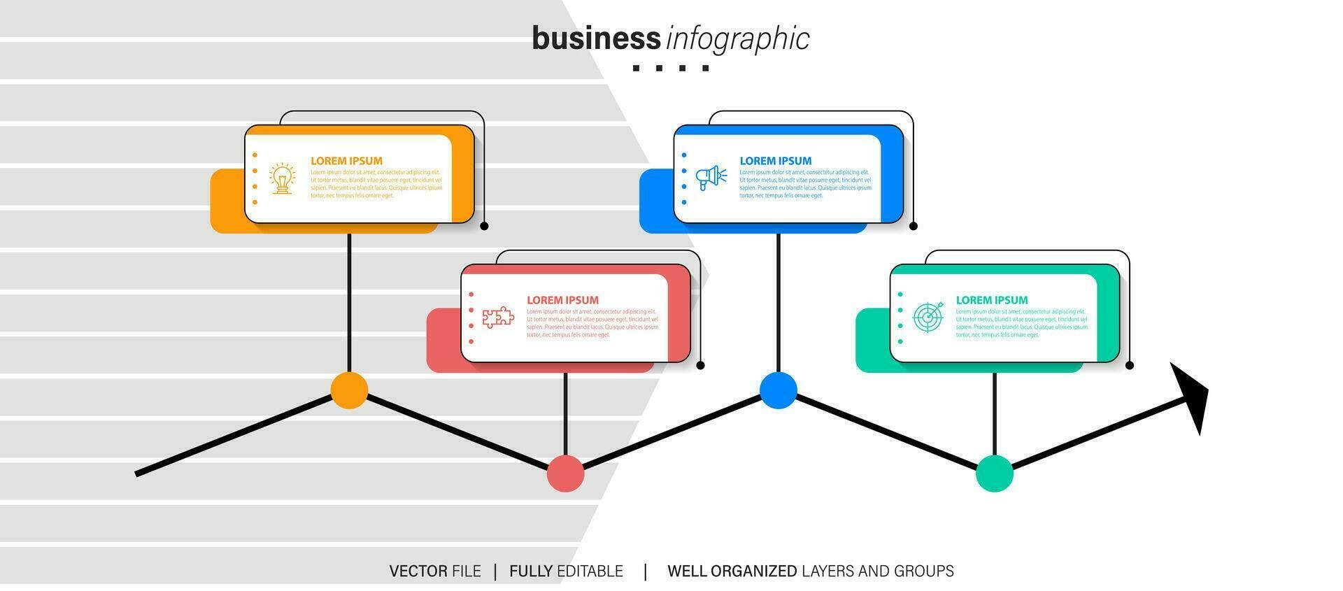 Set of infographics elements in modern flat business style vector
