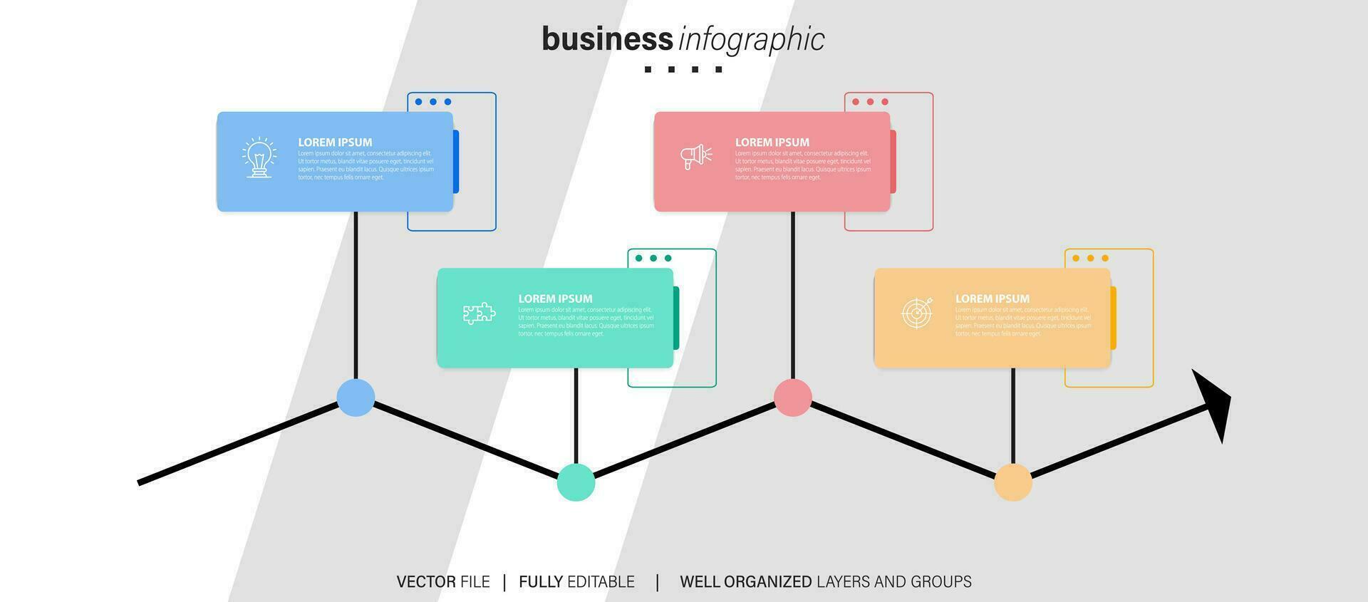 Vector infographic flat template circles for four label, diagram, graph, presentation. Business concept with 4 options. For content, flowchart, steps, timeline, workflow, marketing. EPS10