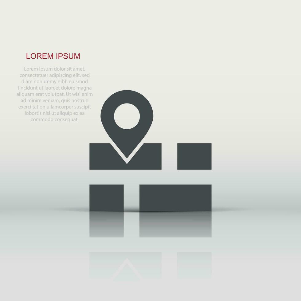 Map pin icon in flat style. gps navigation vector illustration on white isolated background. Locate position business concept.