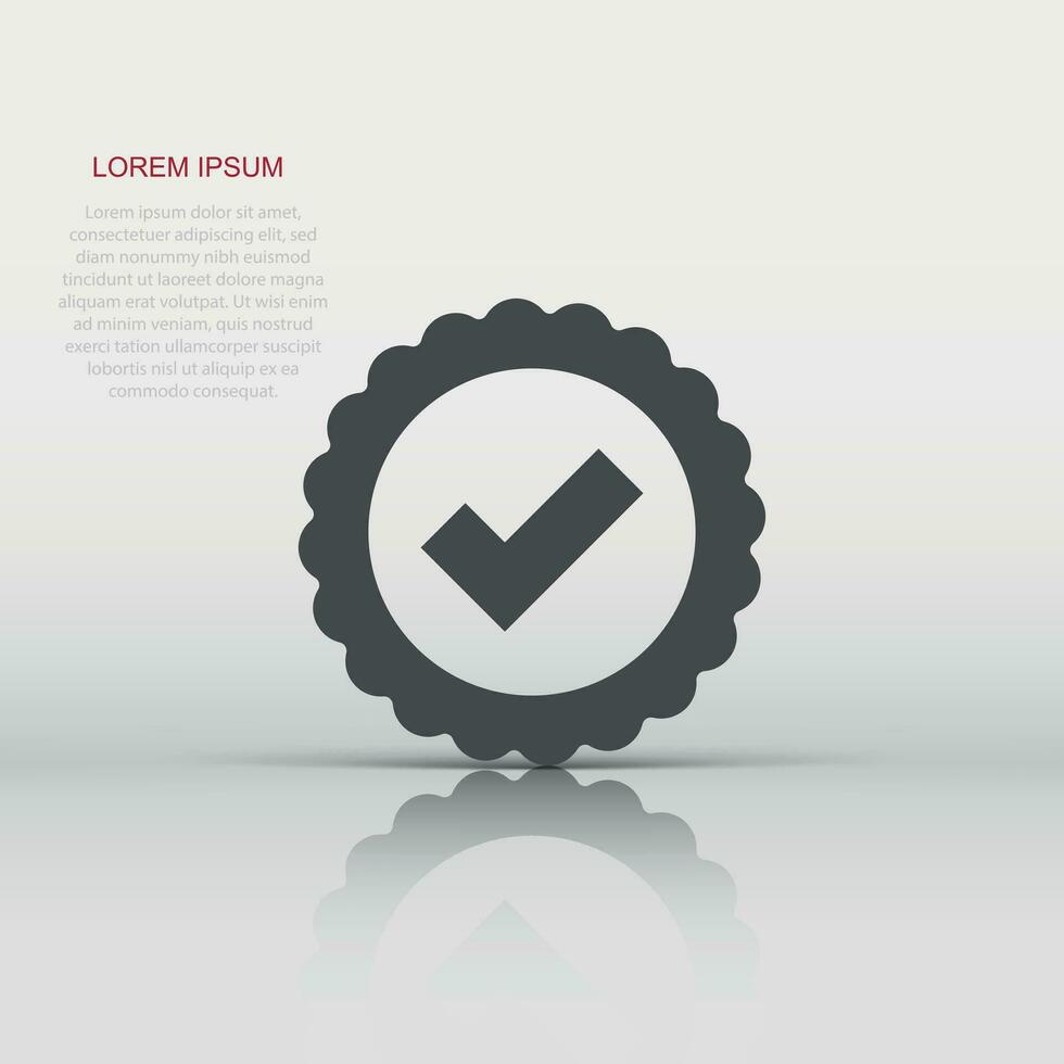 Winner icon in flat style. Rosette award vector illustration on white isolated background. Medal business concept.