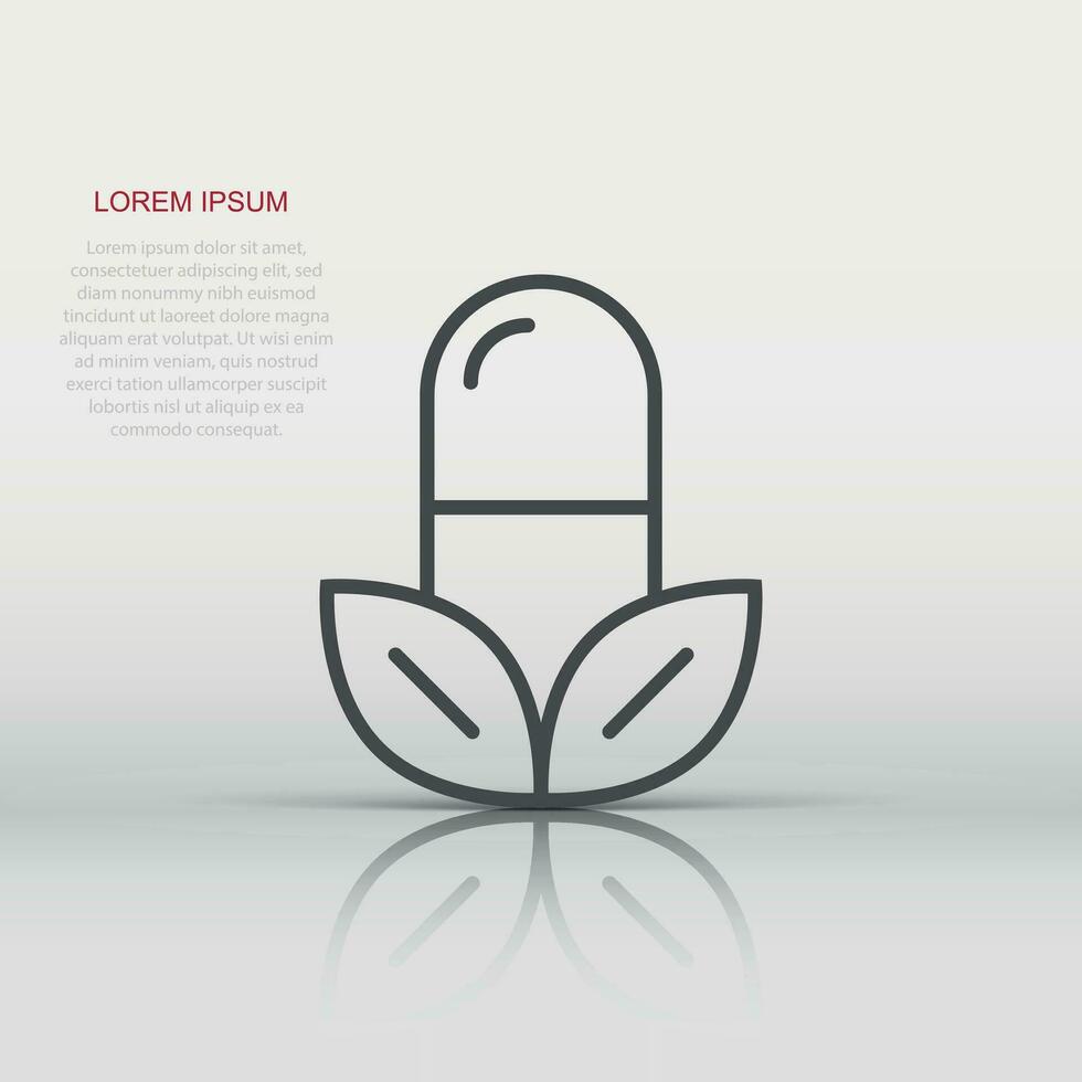 Vitamin pill note icon in flat style. Capsule vector illustration on white isolated background. Antibiotic sign business concept.