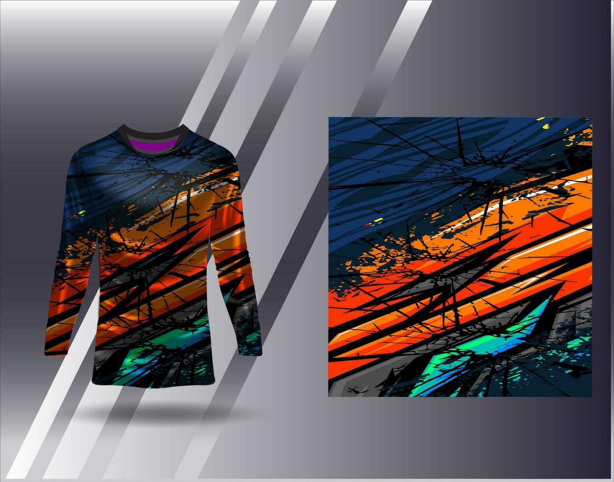 Sports jersey and tshirt template sports design for football racing gaming jersey vector