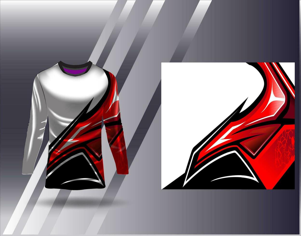 Sports jersey and tshirt template sports design for football racing gaming jersey vector