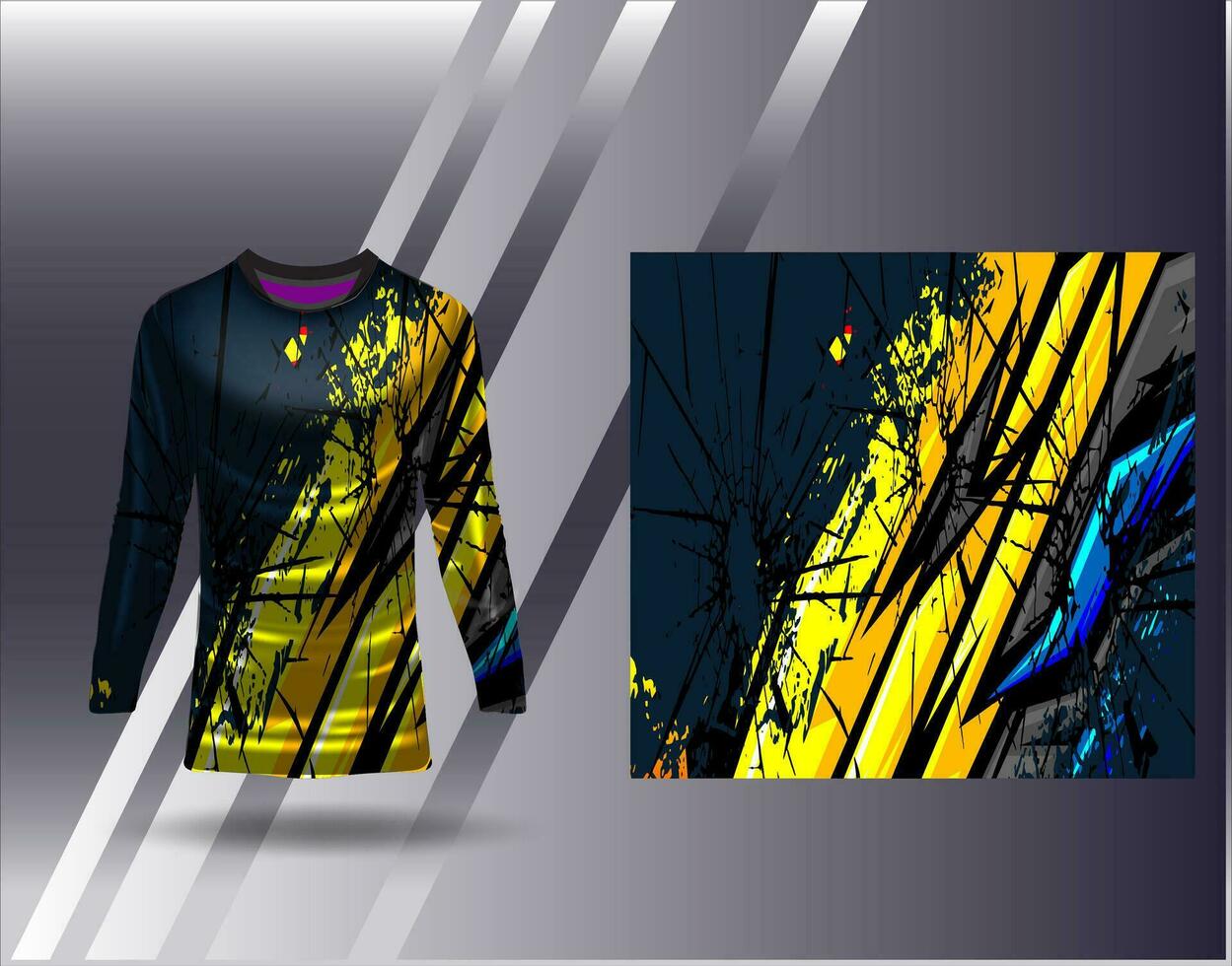 Sports jersey and tshirt template sports design for football racing gaming jersey vector