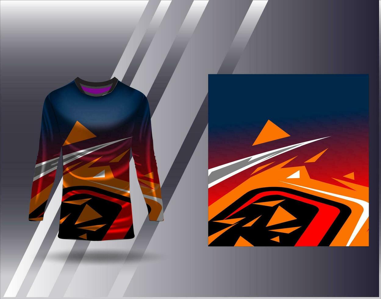 Sports jersey and tshirt template sports design for football racing gaming jersey vector